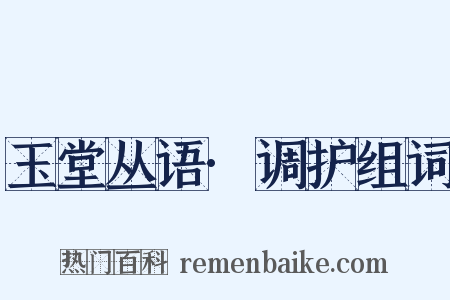 玉堂丛语·调护组词是什么意思的图片